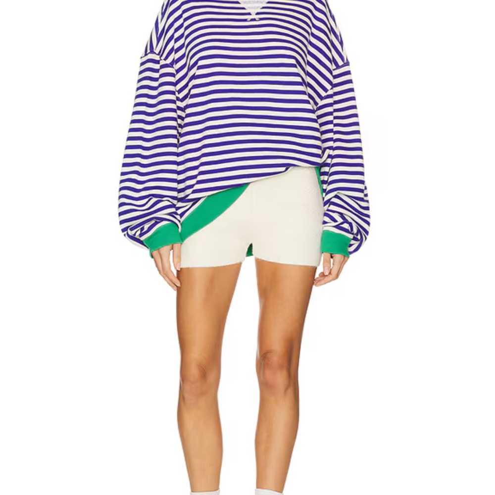 Free People Classic Striped Crew in Sand Dollar Combo Size XS NWOT Retail $98 - Picture 4 of 7